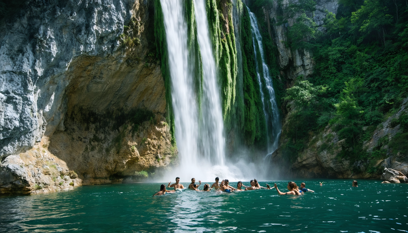 découvrez la cascade du cirque de navacelle, un lieu enchanteur où baignade et nature authentique se rencontrent pour une expérience féérique inoubliable.
